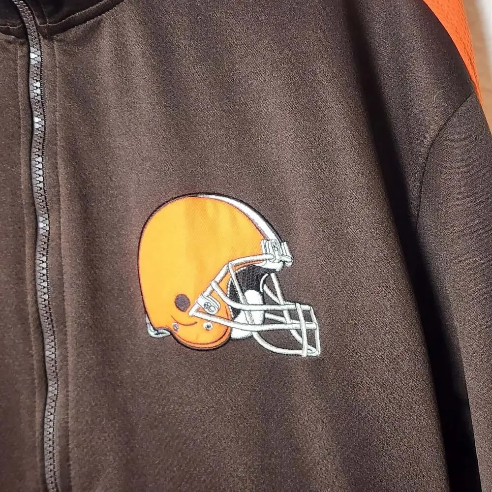 Cleveland Browns Jacket Mens Brown Orange NFL Football G-III Apparel Polyester